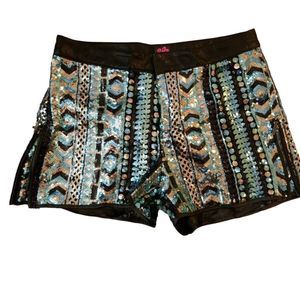 Bebe  Tribal Sequin Shorts. Size Small. NWT.